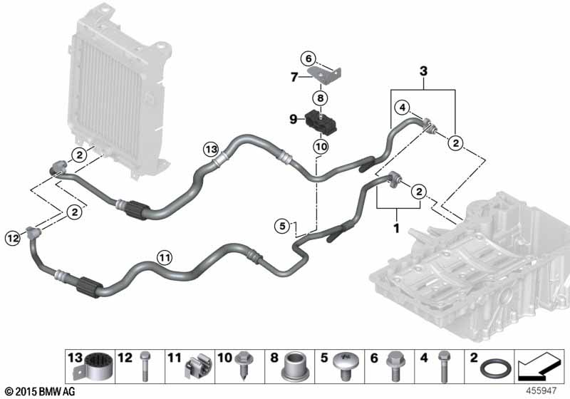 Motoroliekoelerleiding