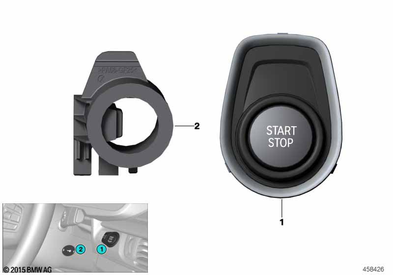 Start/stop-schakelaar en ringantenne