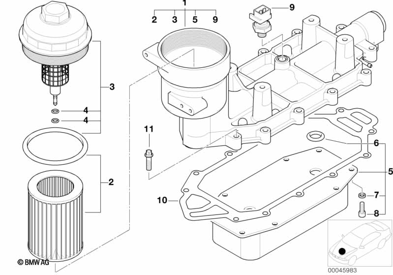 Olievoorziening-oliefilter, warmteruiler