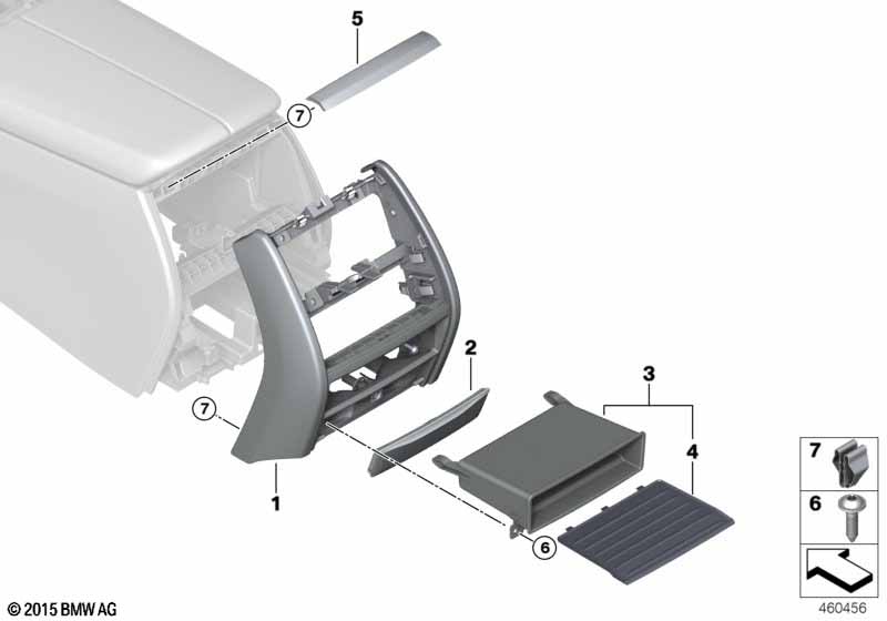 Aanbouwdelen middenconsole achter