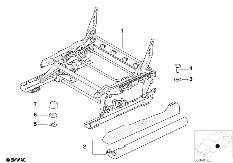 Zitting voor rail zitting mech./onderdel