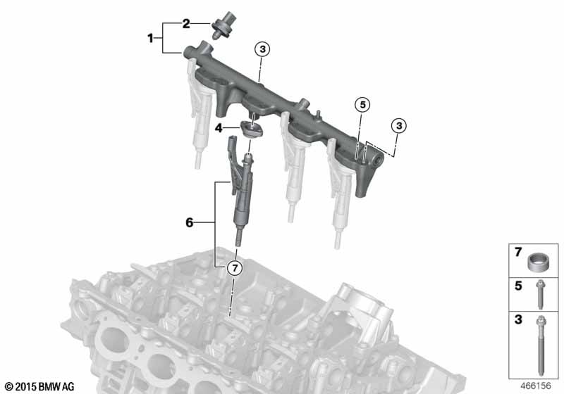 Hogedrukrail / injector