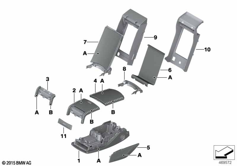 Ind. armleuning, multifunctioneel achter