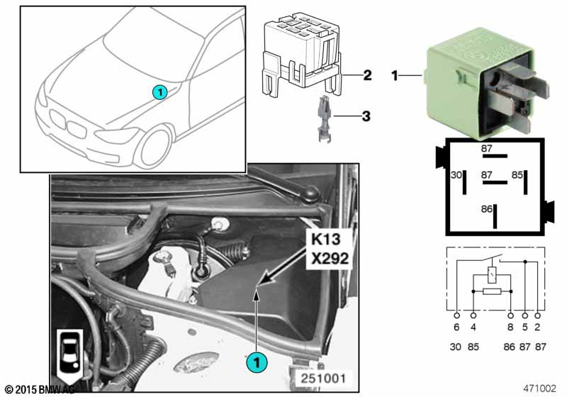 Relais achterruitverwarming K13