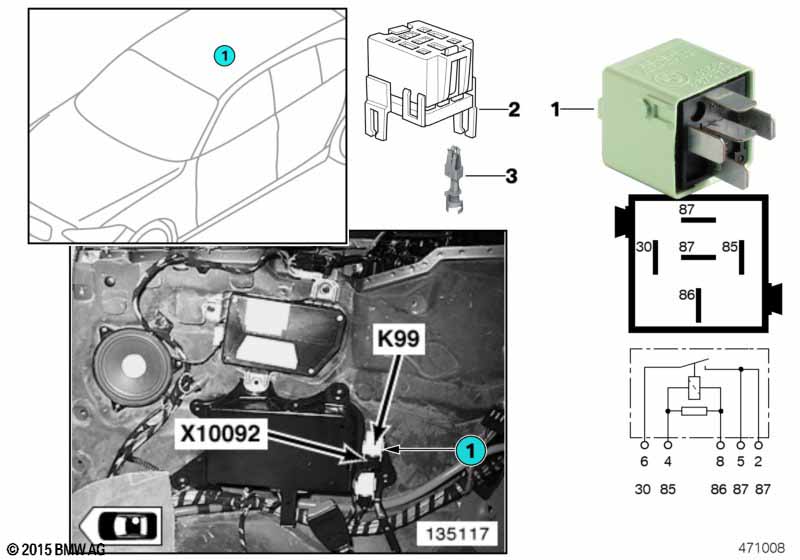 Relais achterruitverwarming hardtop K99