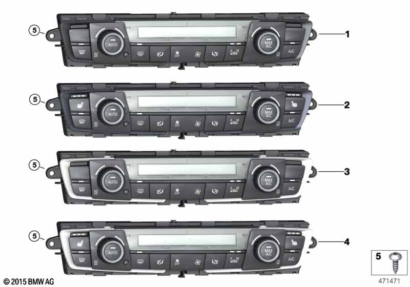 Bediening automatische airconditioning