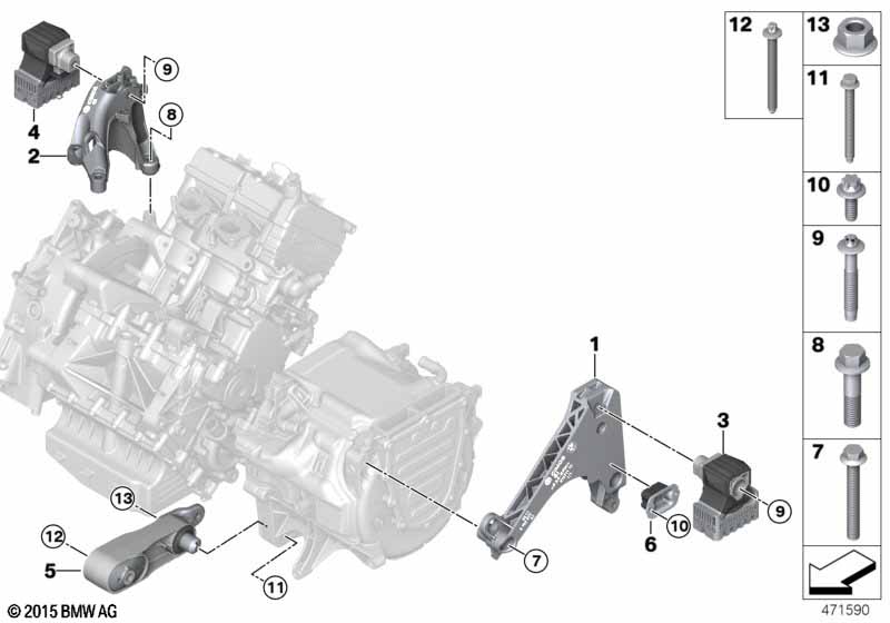 Motor- en versnellingsbakophanging