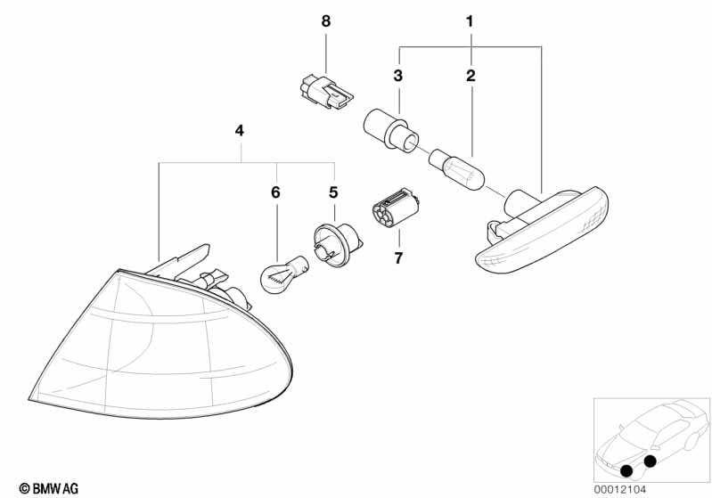 Knipperlicht voor/voor zijdelings