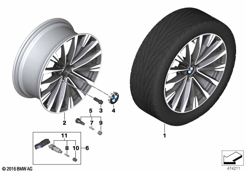 BMW LM wiel dubbele spaak 674 - 19"