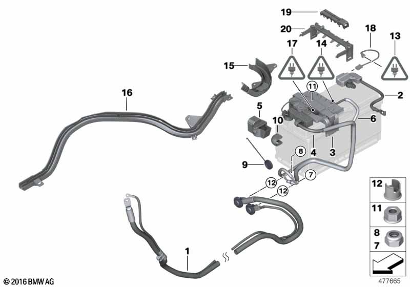 Accukabel/relaiskast achter