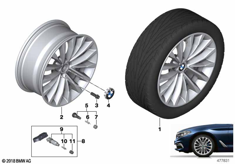 BMW lichtmet.velg W-spaak 632 - 18"