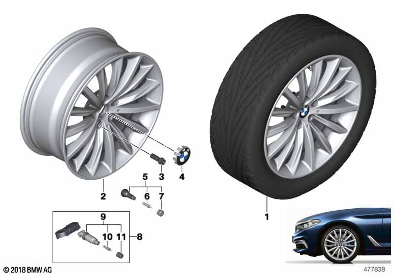 BMW lichtmet.velg veelspaaks 633 - 19"