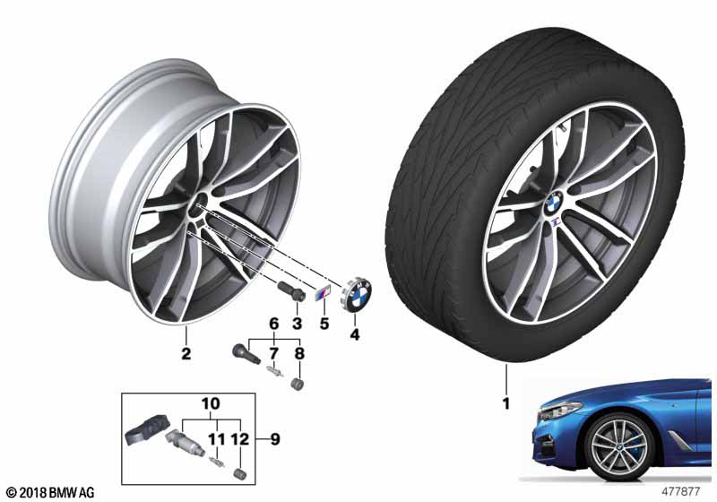 BMW lichtmet.velg dubb.spaak 662M - 18"