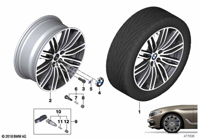 BMW lichtmet.velg dubb.spaak 664M - 19"