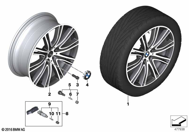 BMW lichtmet.velg V-spaak 759i - 20"