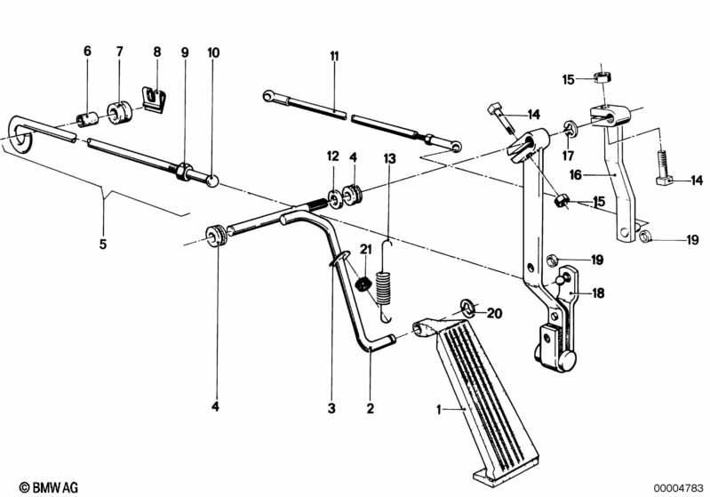 Gasbediening/stangenstelsel