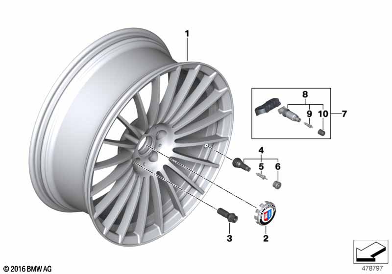 ALPINA lichtmetalen wiel lichtmetaal 21"