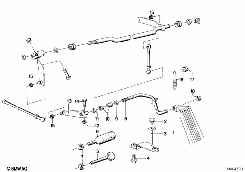 Gasbediening/stangenstelsel