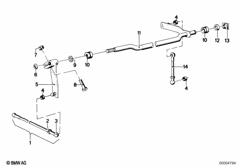 Gasbediening/stangenstelsel