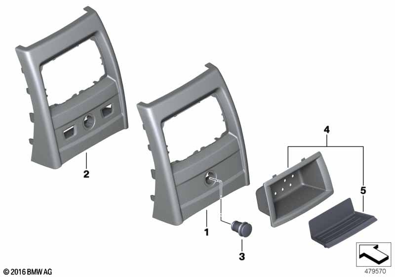 Aanbouwdelen middenconsole achter