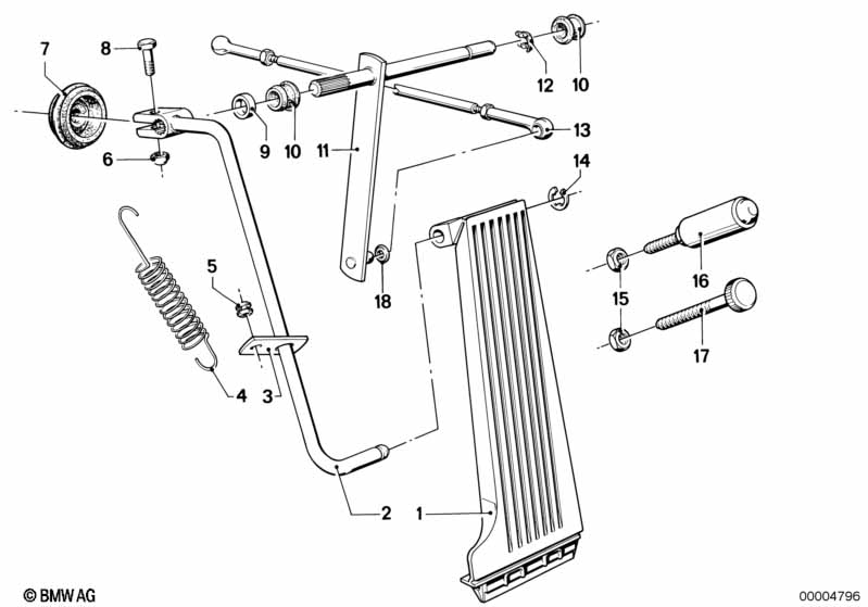 Gasbediening/stangenstelsel