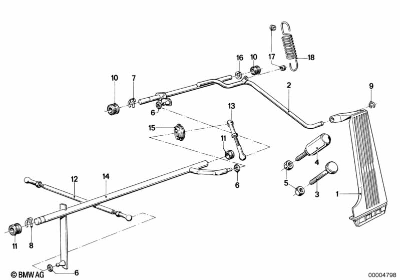 Gasbediening/stangenstelsel