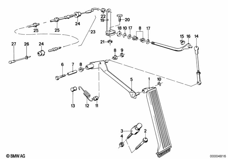 Gasbediening/bowdenkabel RHD