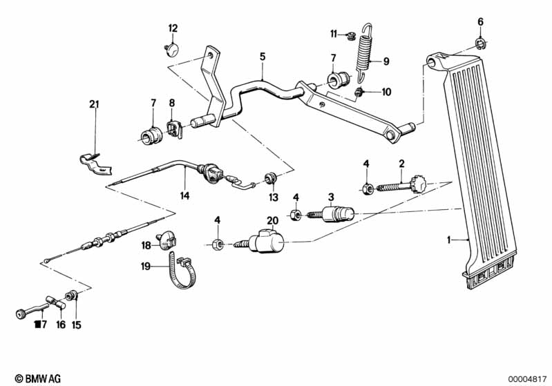 Gasbediening/bowdenkabel RHD