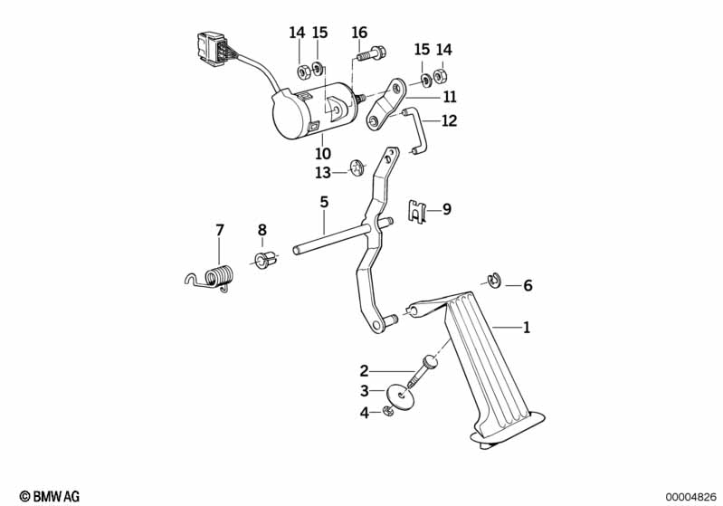 Voetpedal rijden-potentiometer