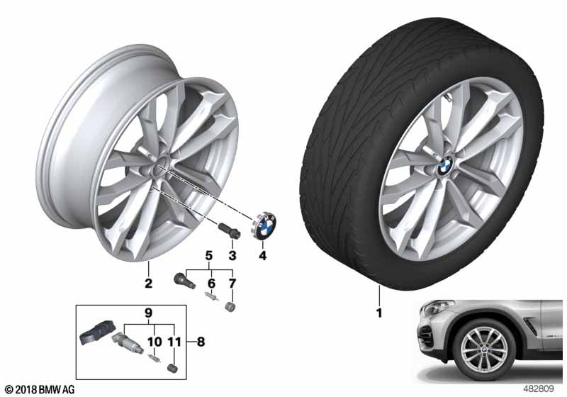 BMW lichtmetalen wiel V-spaak 691 - 19"