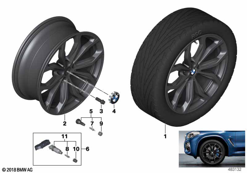 BMW lichtmetalen wiel Y-spaak 695 - 20"