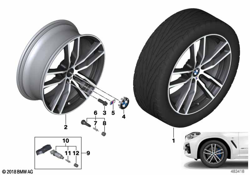 BMW LM-velg dubbele spaak 698M - 19"