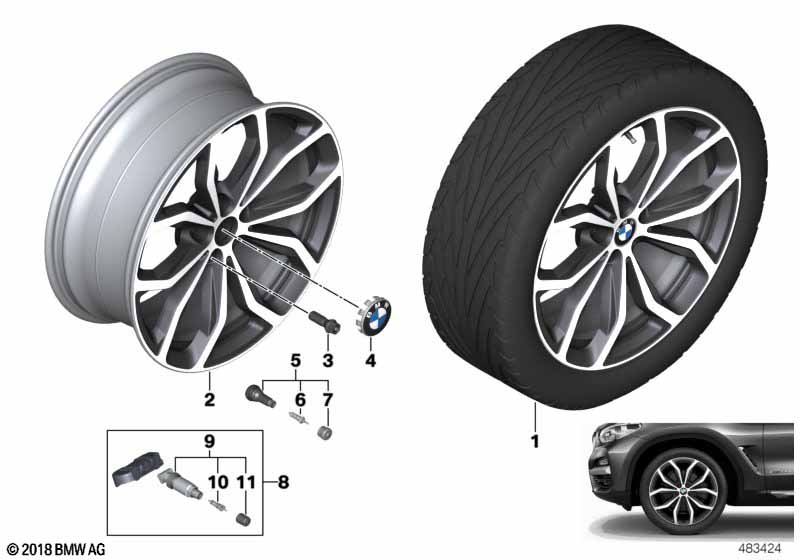 BMW lichtmetalen wiel Y-spaak 695 - 20"