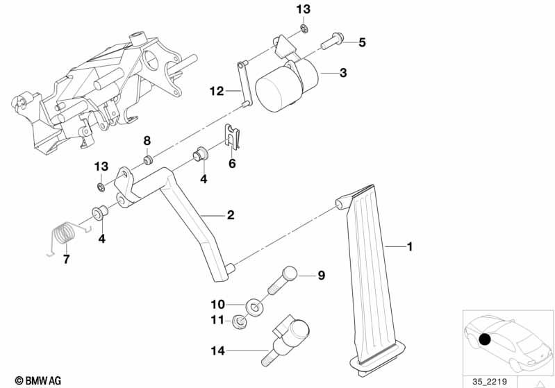 Voetpedal rijden-potentiometer