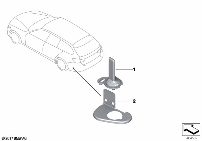 Afzond.onderdelen antenne overh.voertuig