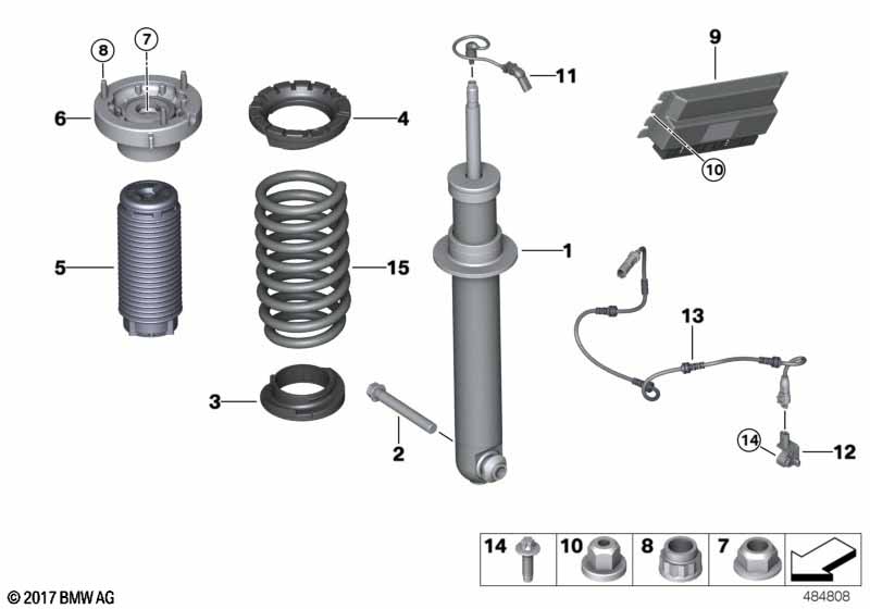 Veerelement achter EDC/stuurtoes./sensor