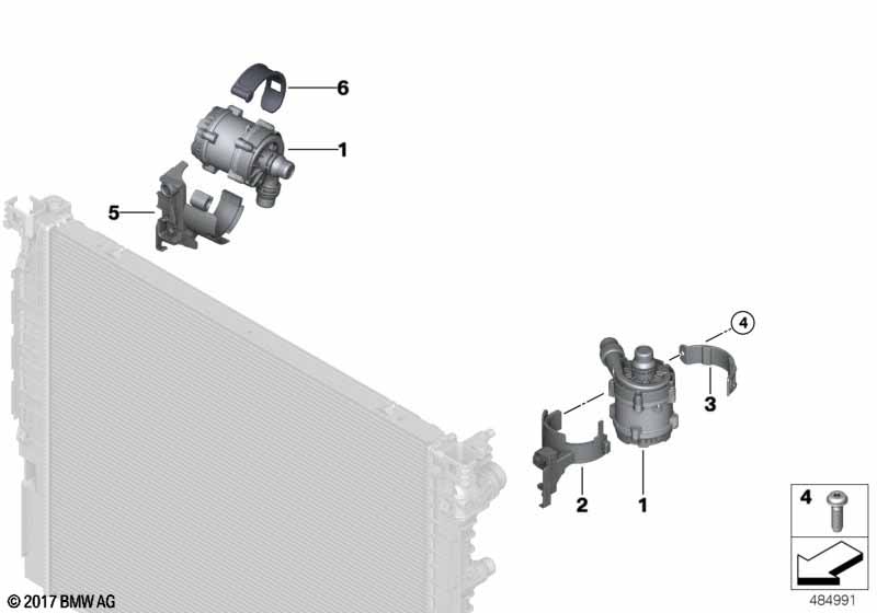 Elektrische waterpomp / bevestiging