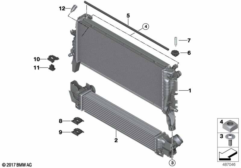 Bevestigingsdelen radiateur