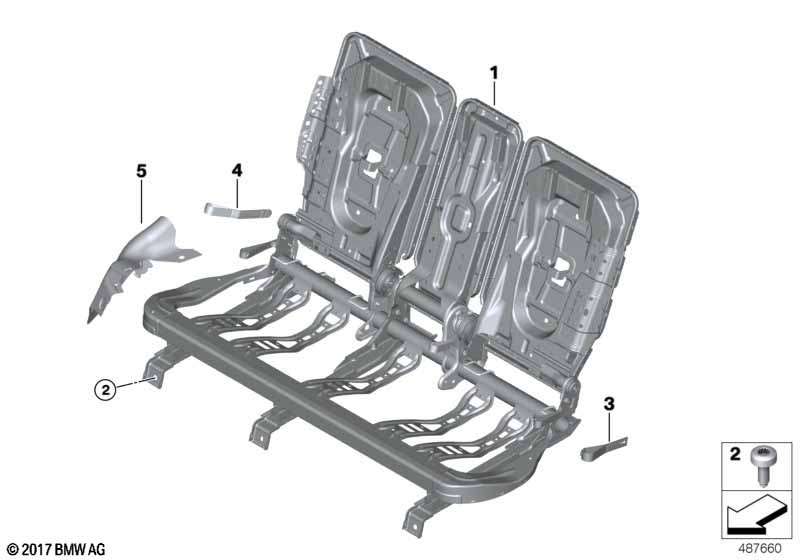 Zitting achter zittingframe basisstoel