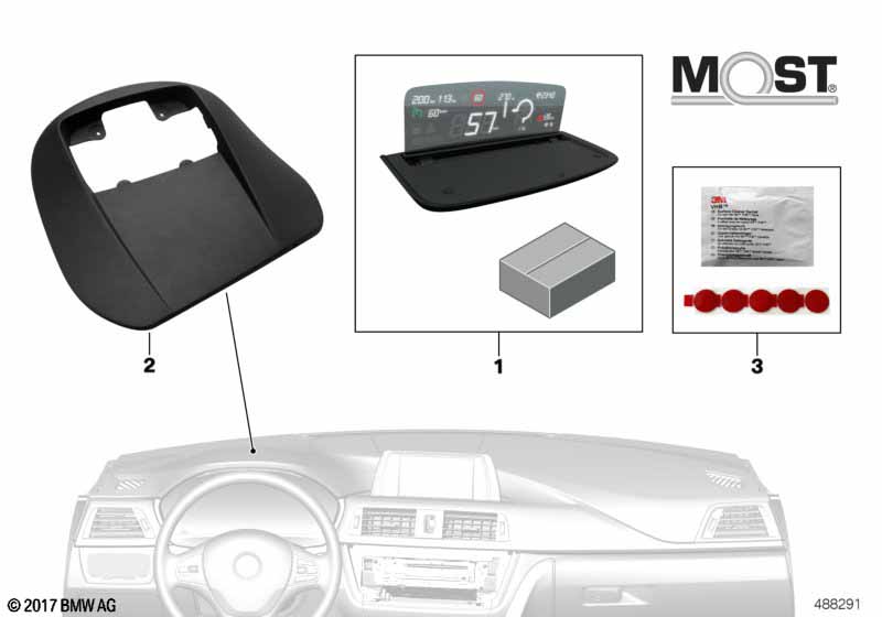 BMW Head-Up Screen voor fabrieksnavig.