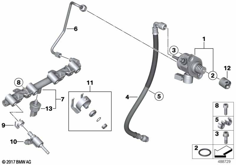 Hogedrukpomp/leidingen/injector