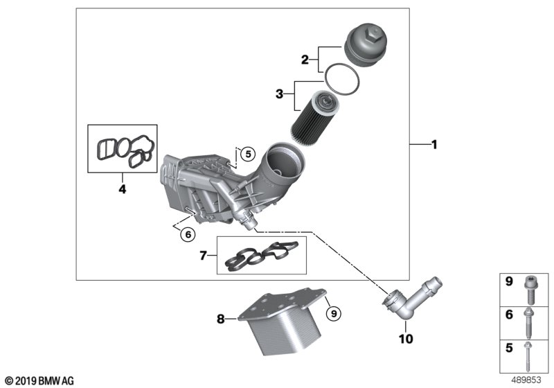 Olievoorziening-oliefilter, warmteruiler