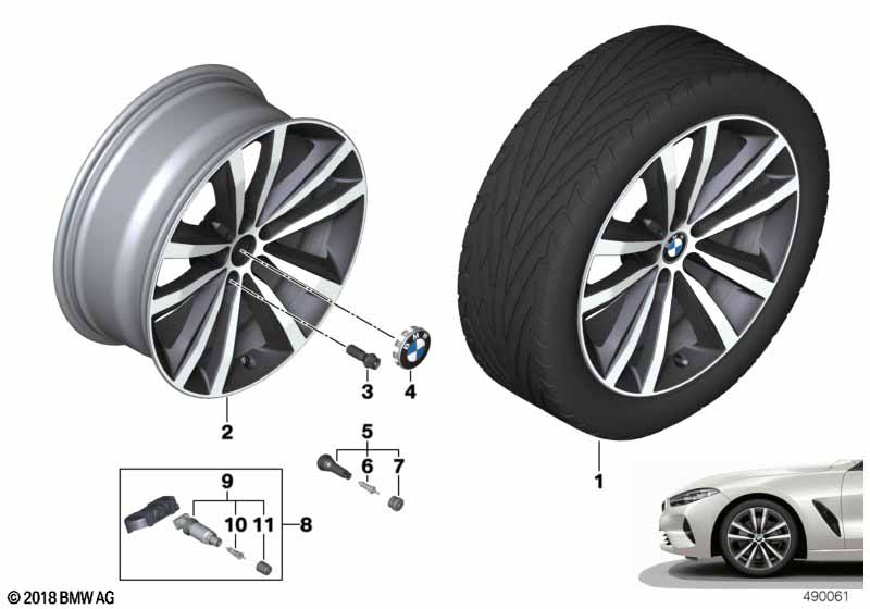 BMW lichtmet.velg dubb.spaak 690 - 19"