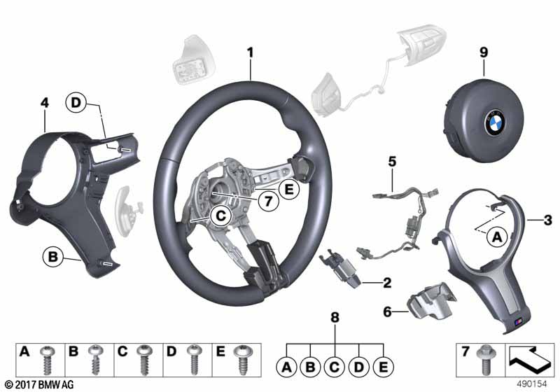 M sportstuur airbag leder