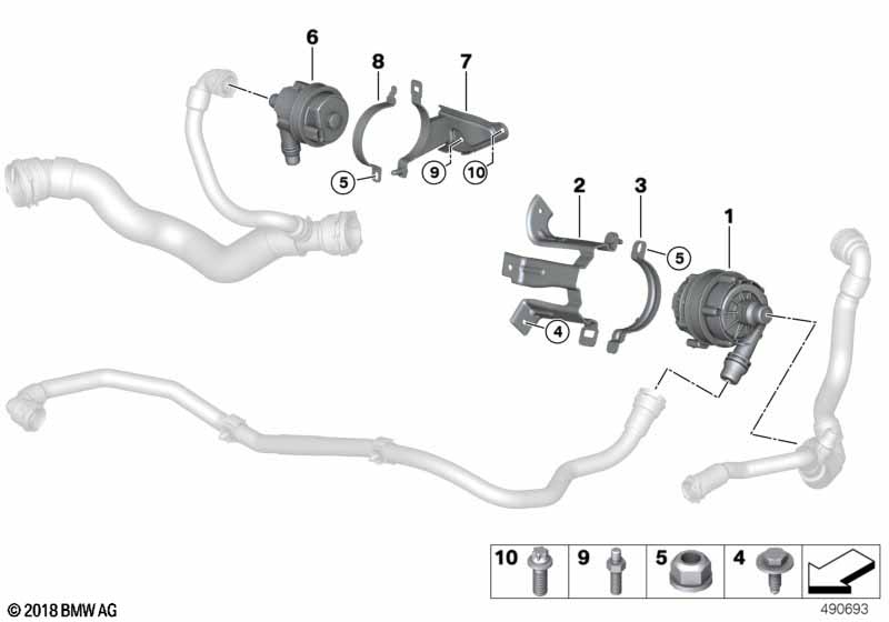 Elektrische waterpomp / bevestiging