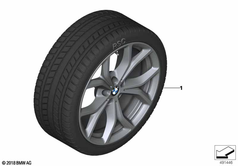 Compleet winterwiel V-spaak 735 - 19"