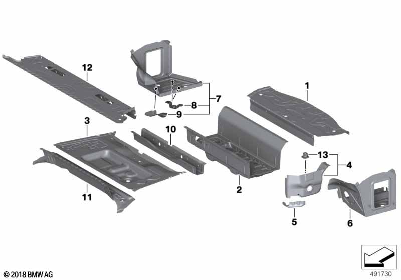 Bagageruimtebodem aanbouwdelen