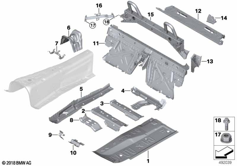 Scheid.wand kofferruimte/Bodemonderdelen