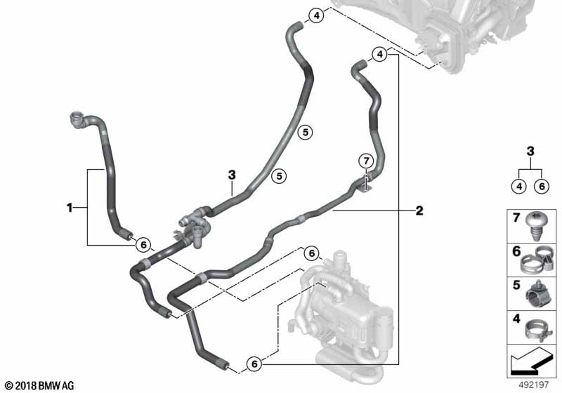 Koelvloeistofslangen interieurvoorverw