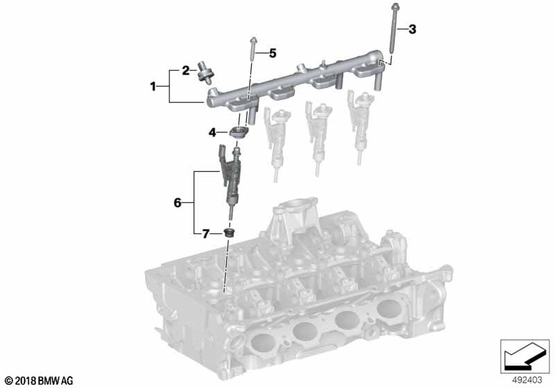 Hogedrukrail / injector